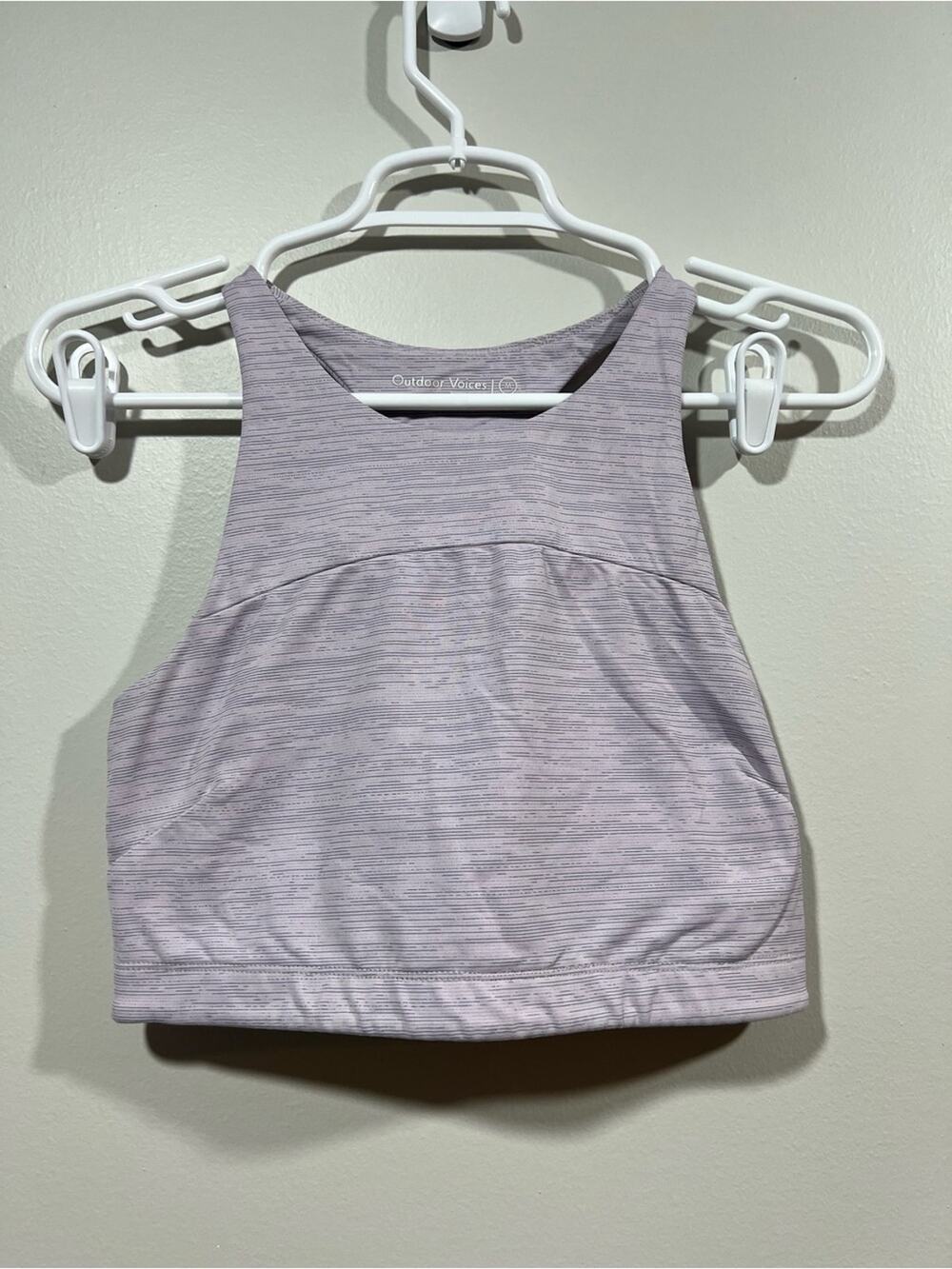 Outdoor Voices Lavender Heather High-Neck Sports Bra Medium